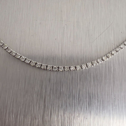 14k White Gold Diamond Tennis Necklace 3.68ctw F-G SI1 16.5"