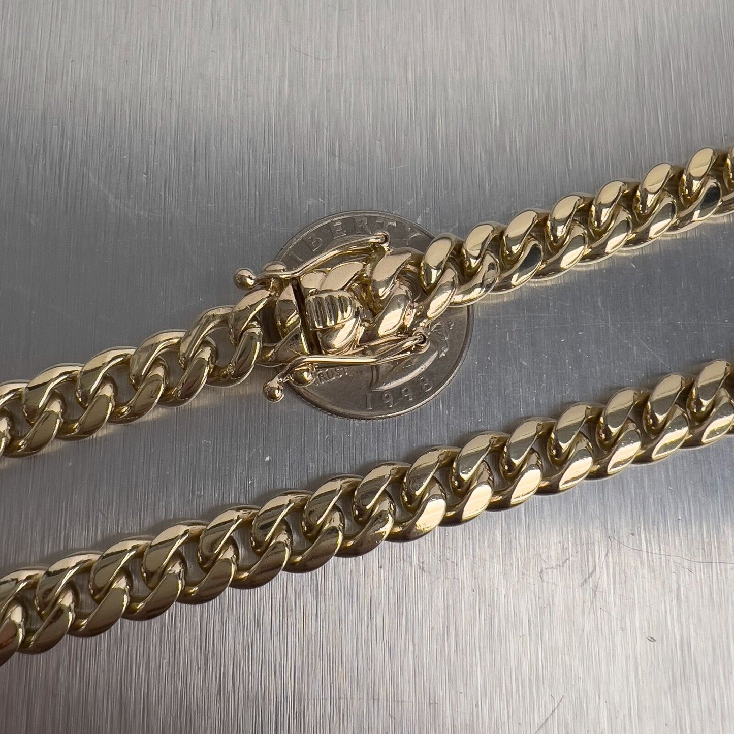 14k Yellow Gold Miami Cuban Link 8.5mm Chain Necklace 195.3g 34" HEAVY