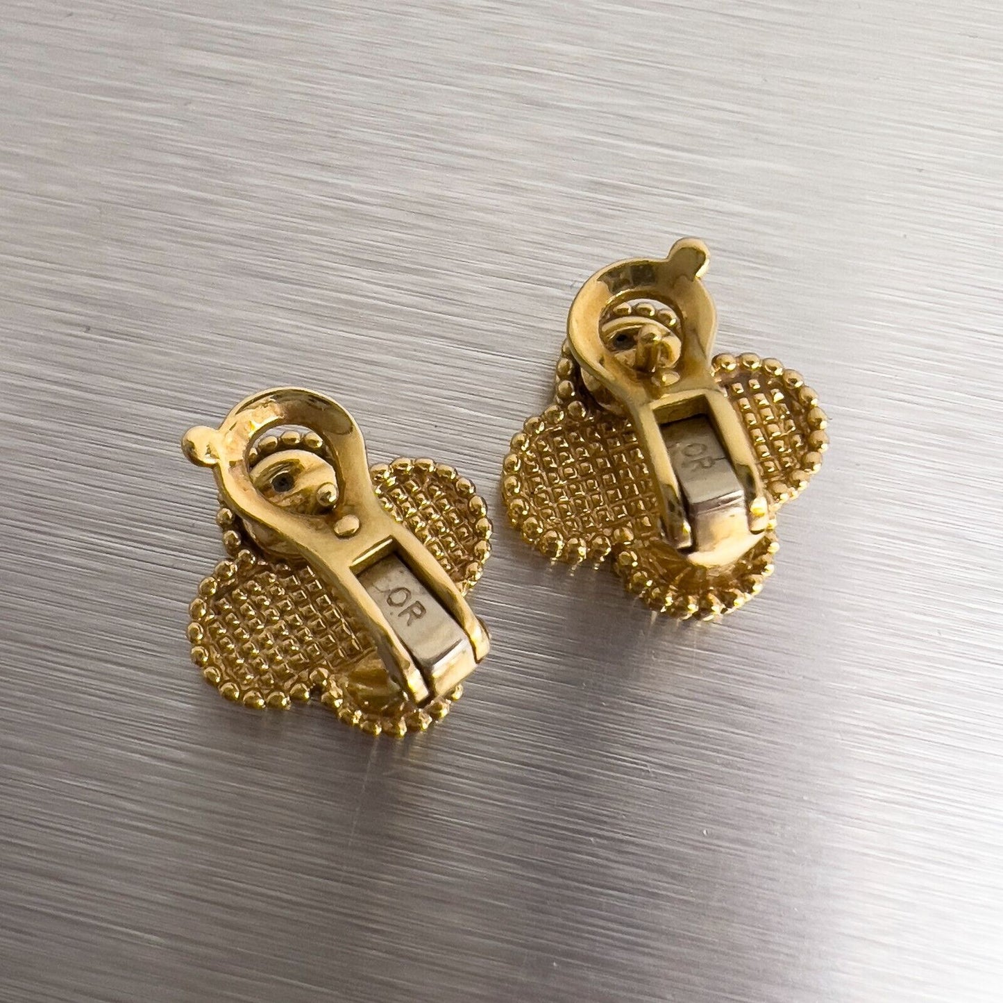 Van Cleef & Arpels Vintage Alhambra 18k Yellow Gold Omega Back Earrings