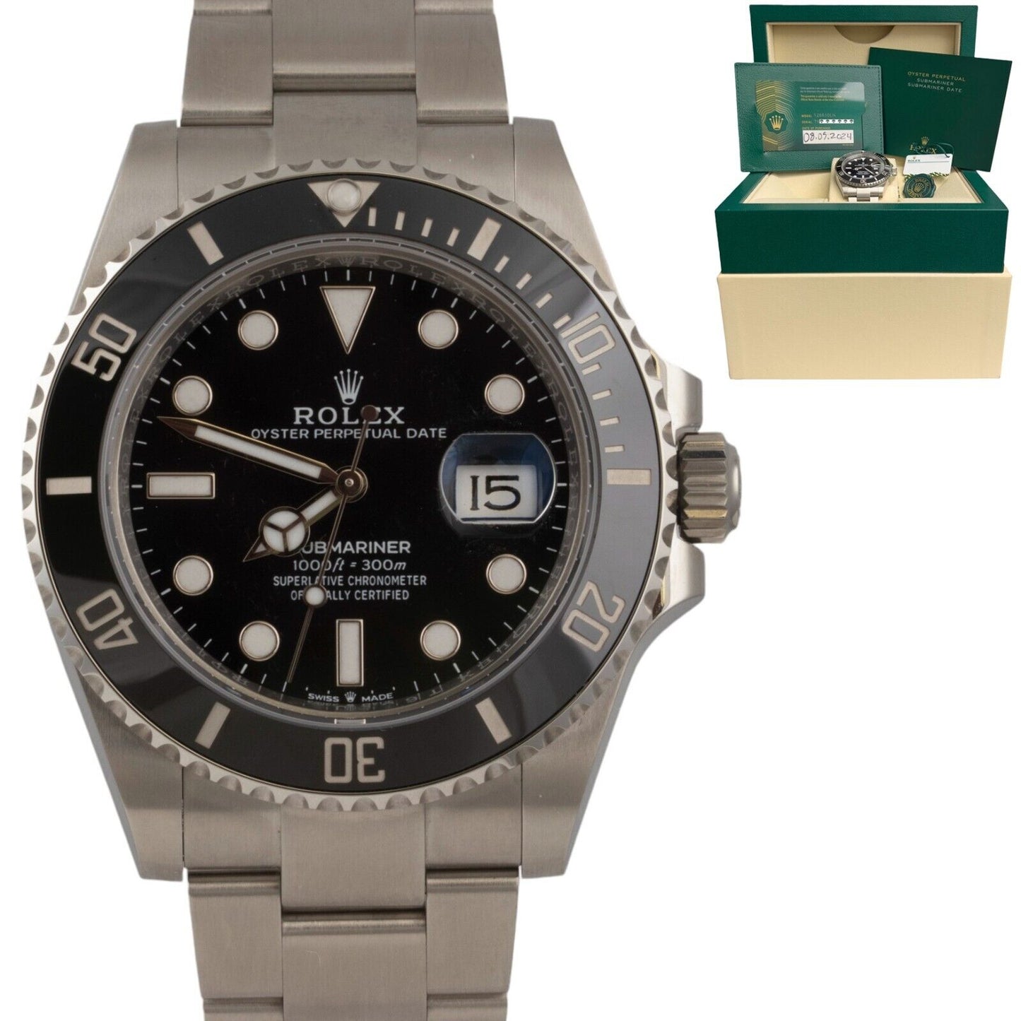 2024 Rolex Submariner Black Stainless Steel 41mm Watch 126610LN BOX & PAPERS