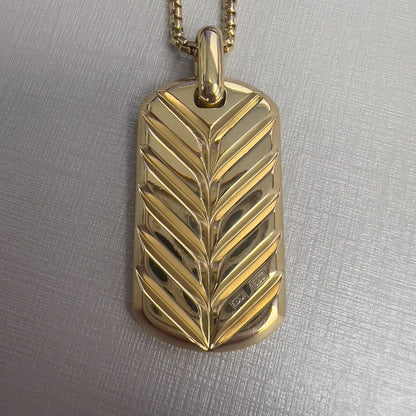 David Yurman 18k Yellow Gold Diamond Chevron Tag 42mm 5.66ctw 24" Chain $24,450