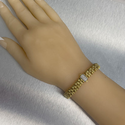 Roberto Coin Appassionata 18k Yellow Gold Diamond Woven Link Bracelet