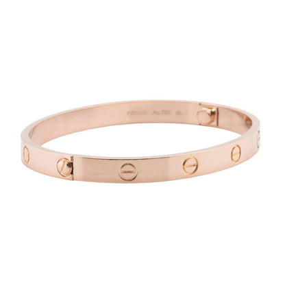 2022 Cartier Love 18k Rose Gold Bangle Bracelet Size 18 BOX & CERTIFICATE