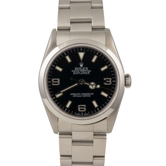 1991 Rolex Explorer I Black 3-6-9 Dial Stainless Steel 36mm Watch 14270