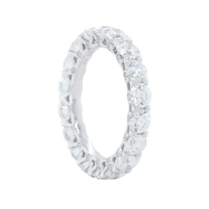 Platinum 950 Round Diamond Gallery Eternity Band 3.08ctw F VS1 Size 4.5