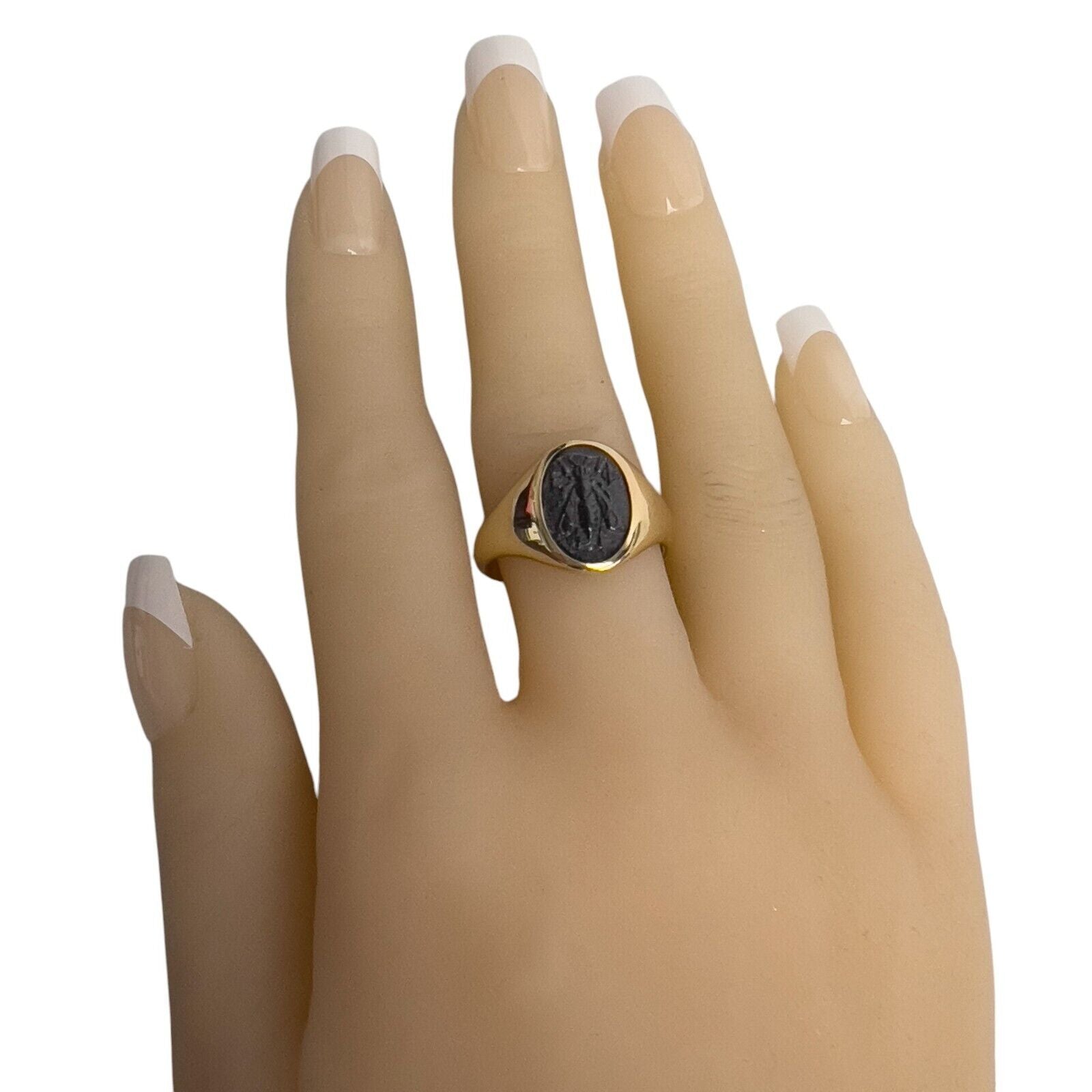 David Yurman Petrvs 750 18k Yellow Gold Bee Black Onyx Pinky Ring