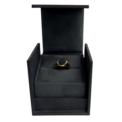 David Yurman Petrvs 750 18k Yellow Gold Bee Black Onyx Pinky Ring Size 9 w/ BOX