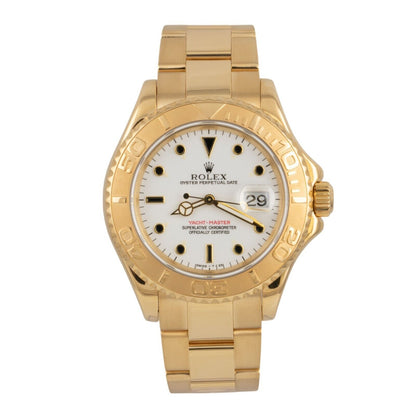 2002 Rolex Yacht-Master 40 YM1 18k Yellow Gold White Dial 40mm Watch 16628B