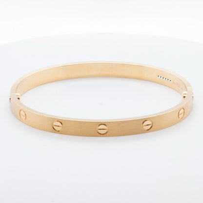 2024 NEW STYLE Cartier Love BRUSHED 18k Yellow Gold Bracelet SZ 19 BAG BOX CERT