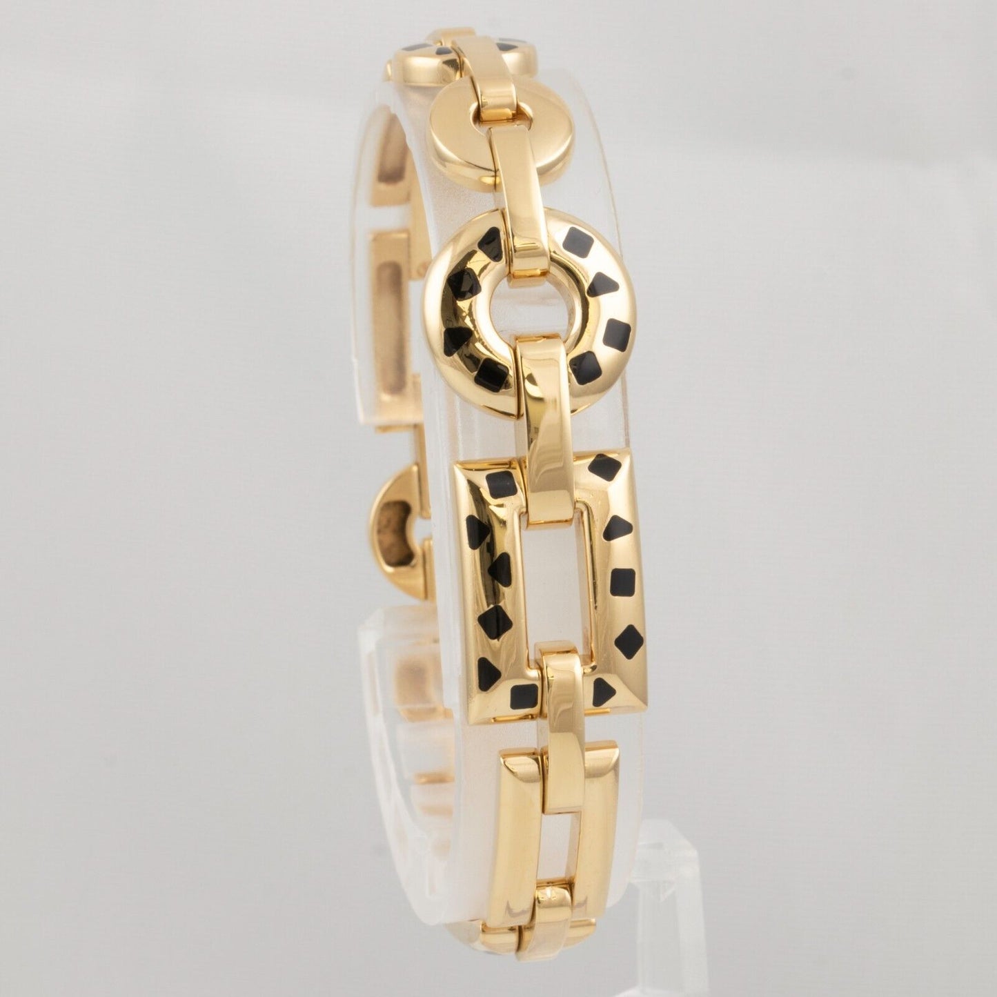 Cartier Panthere Pelage 18k Yellow Gold Black Enamel Bracelet POUCH & PAPERWORK