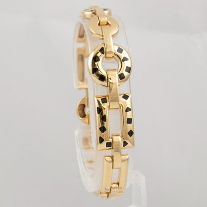 Cartier Panthere Pelage 18k Yellow Gold Black Enamel Bracelet POUCH & PAPERWORK