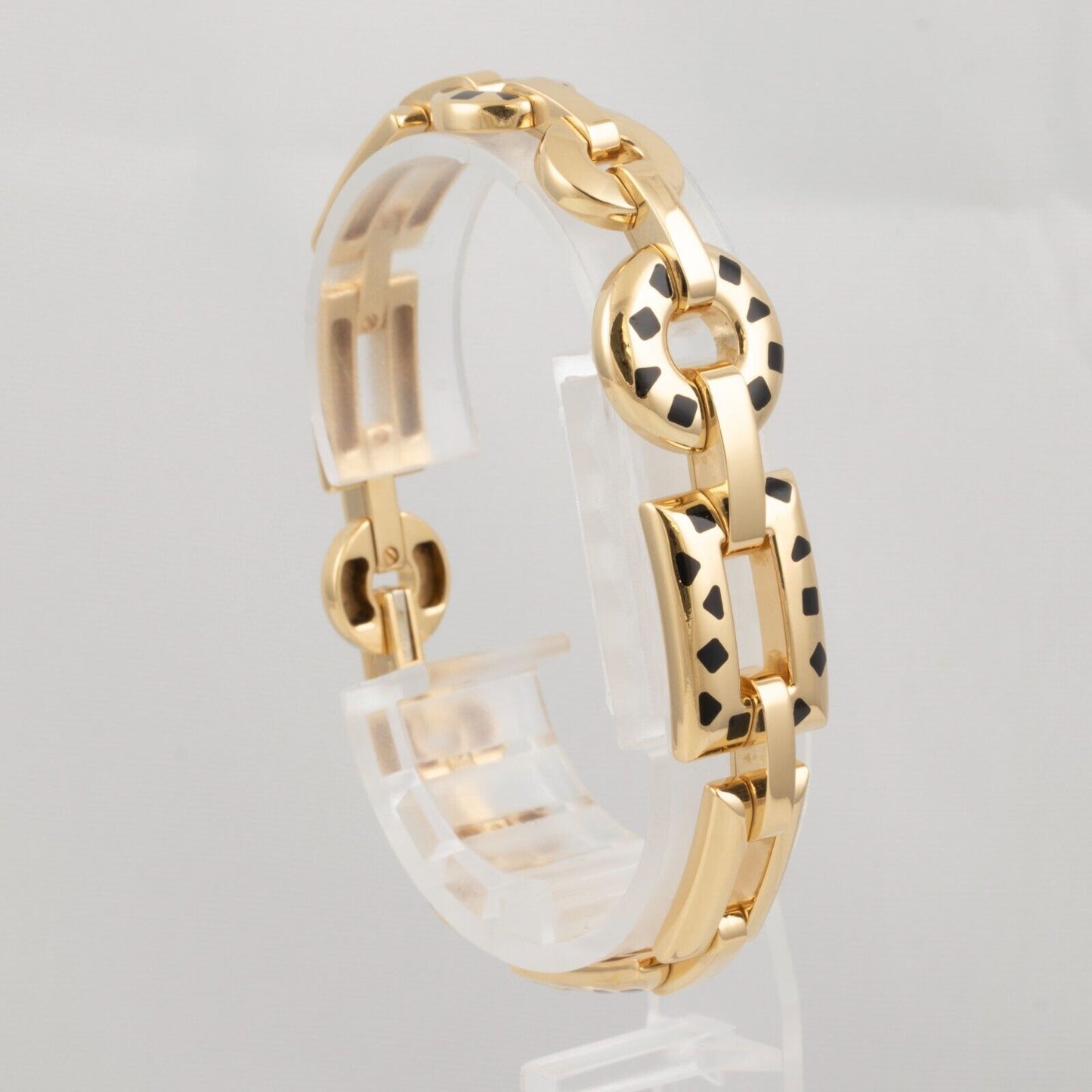Cartier Panthere Pelage 18k Yellow Gold Black Enamel Bracelet POUCH & PAPERWORK
