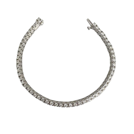 14k White Gold Diamond Tennis Bracelet 4.25ctw G VS2 7.00"