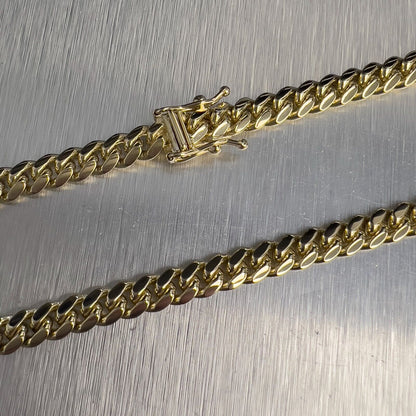14k Yellow Gold Miami Cuban Link 5.00mm Chain Necklace 22.5" 44.4g