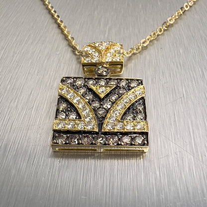 Levian Signature Logo 18k Yellow Gold Chocolate Diamond Pendant 1AR Necklace 16"