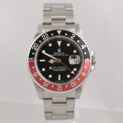 1989 Rolex GMT-Master II COKE Red Black Stainless Steel 40mm Watch 16700