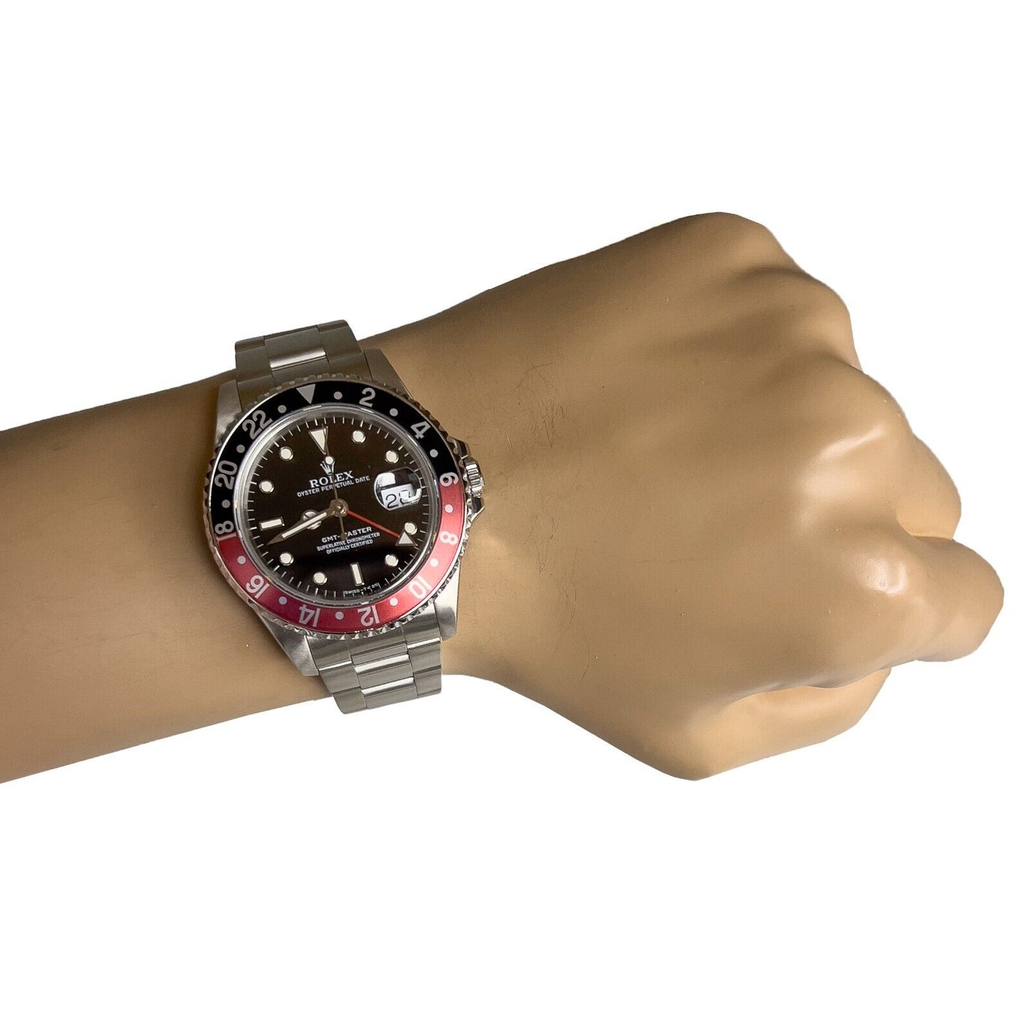 1989 Rolex GMT-Master II COKE Red Black Stainless Steel 40mm Watch 16700