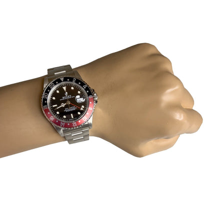 1989 Rolex GMT-Master II COKE Red Black Stainless Steel 40mm Watch 16700