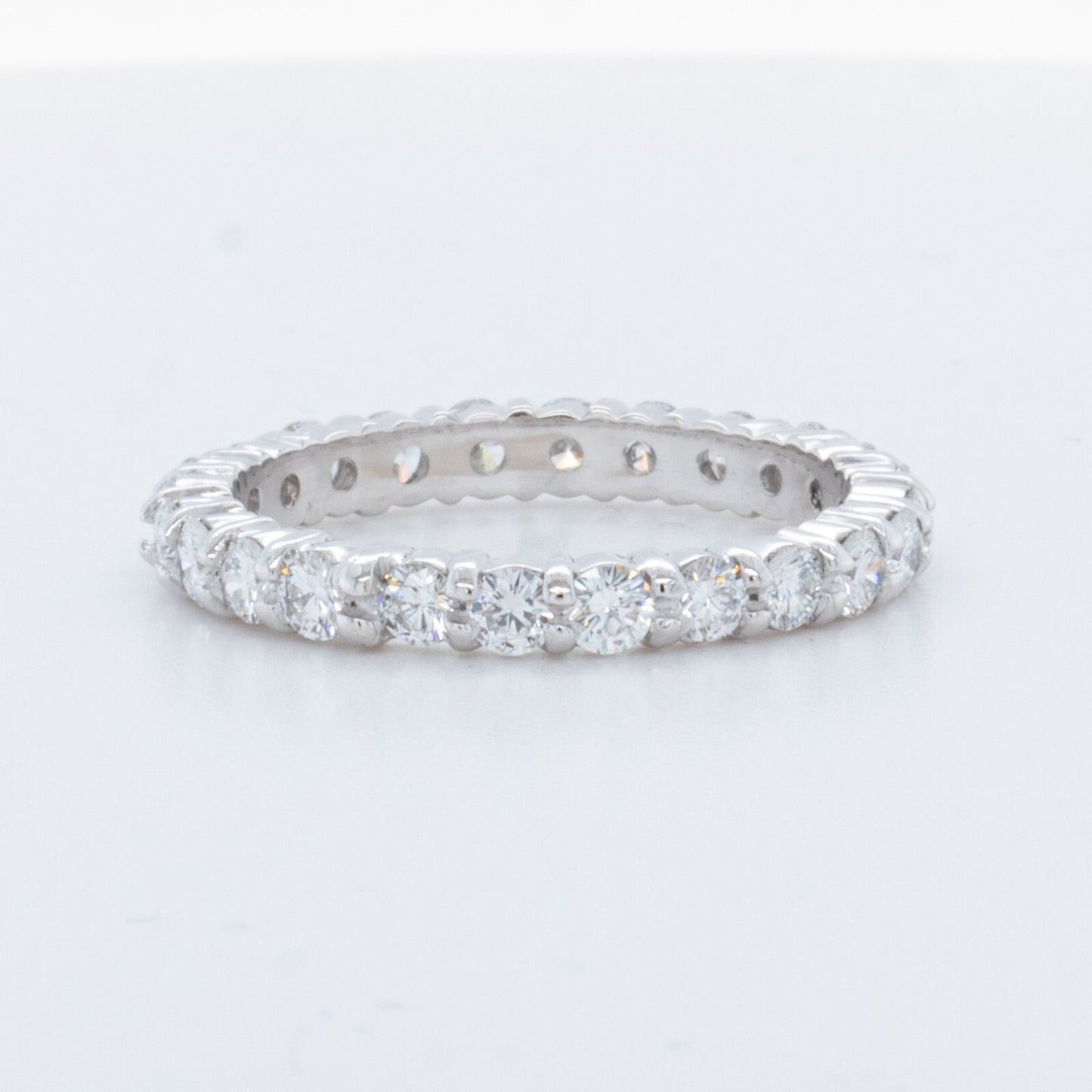 Platinum 950 24 Stone 1.64ctw Diamond Eternity Band G VS Ring Size 6.25