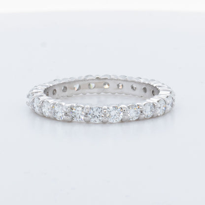 Platinum 950 24 Stone 1.64ctw Diamond Eternity Band G VS Ring Size 6.25