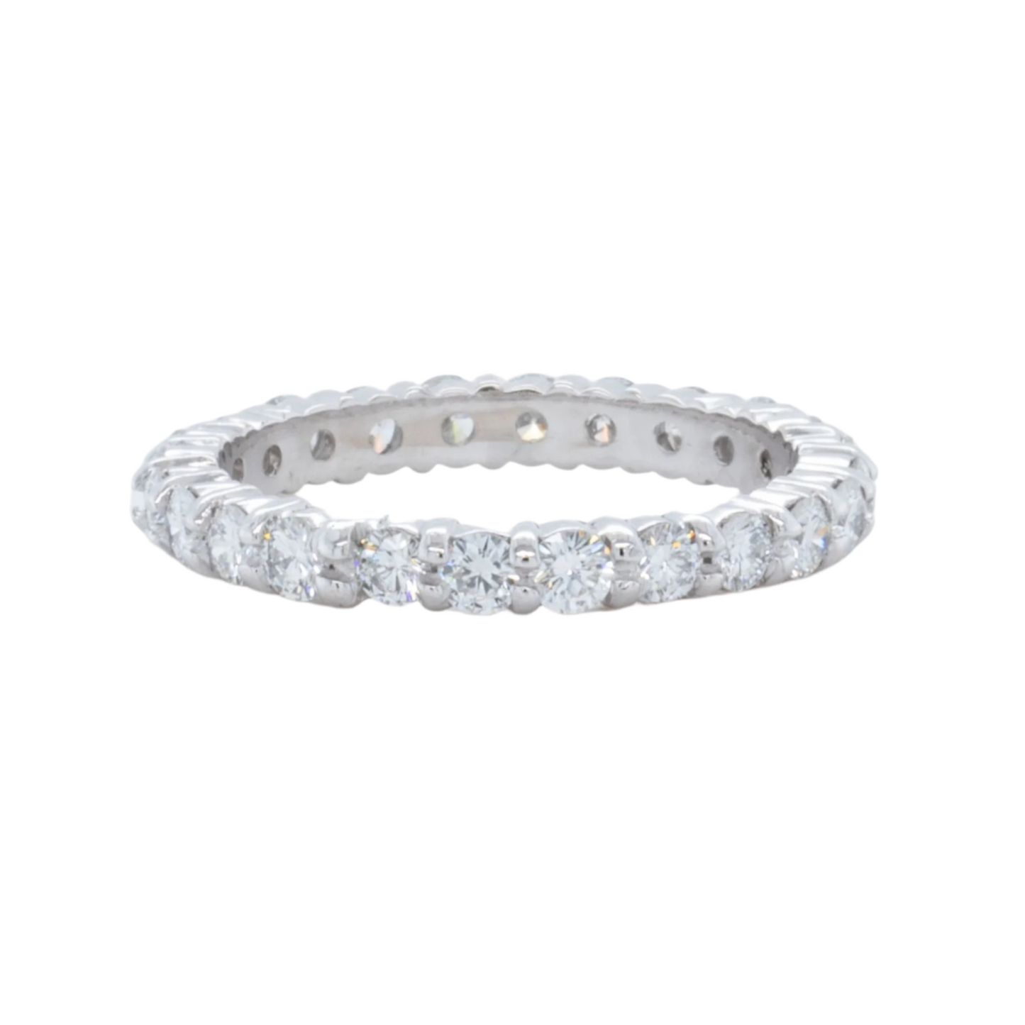 Platinum 950 24 Stone 1.64ctw Diamond Eternity Band G VS Ring Size 6.25