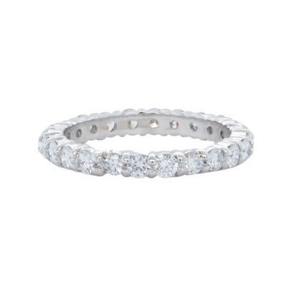 Platinum 950 24 Stone 1.64ctw Diamond Eternity Band G VS Ring Size 6.25