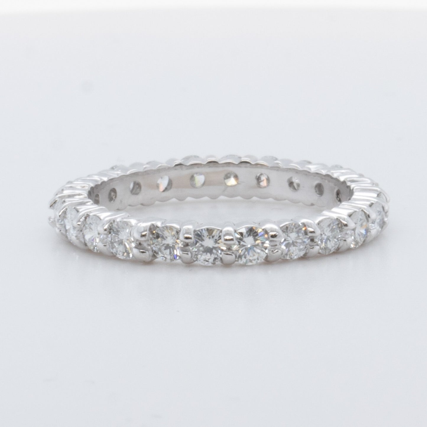 Platinum 950 24 Stone 1.64ctw Diamond Eternity Band G VS Ring Size 6.25