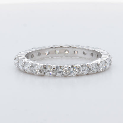 Platinum 950 24 Stone 1.64ctw Diamond Eternity Band G VS Ring Size 6.25