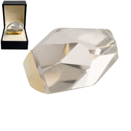 H. Stern / Diane Von Furstenberg Kite Quartz & 18k Gold Geometric Power Ring BOX