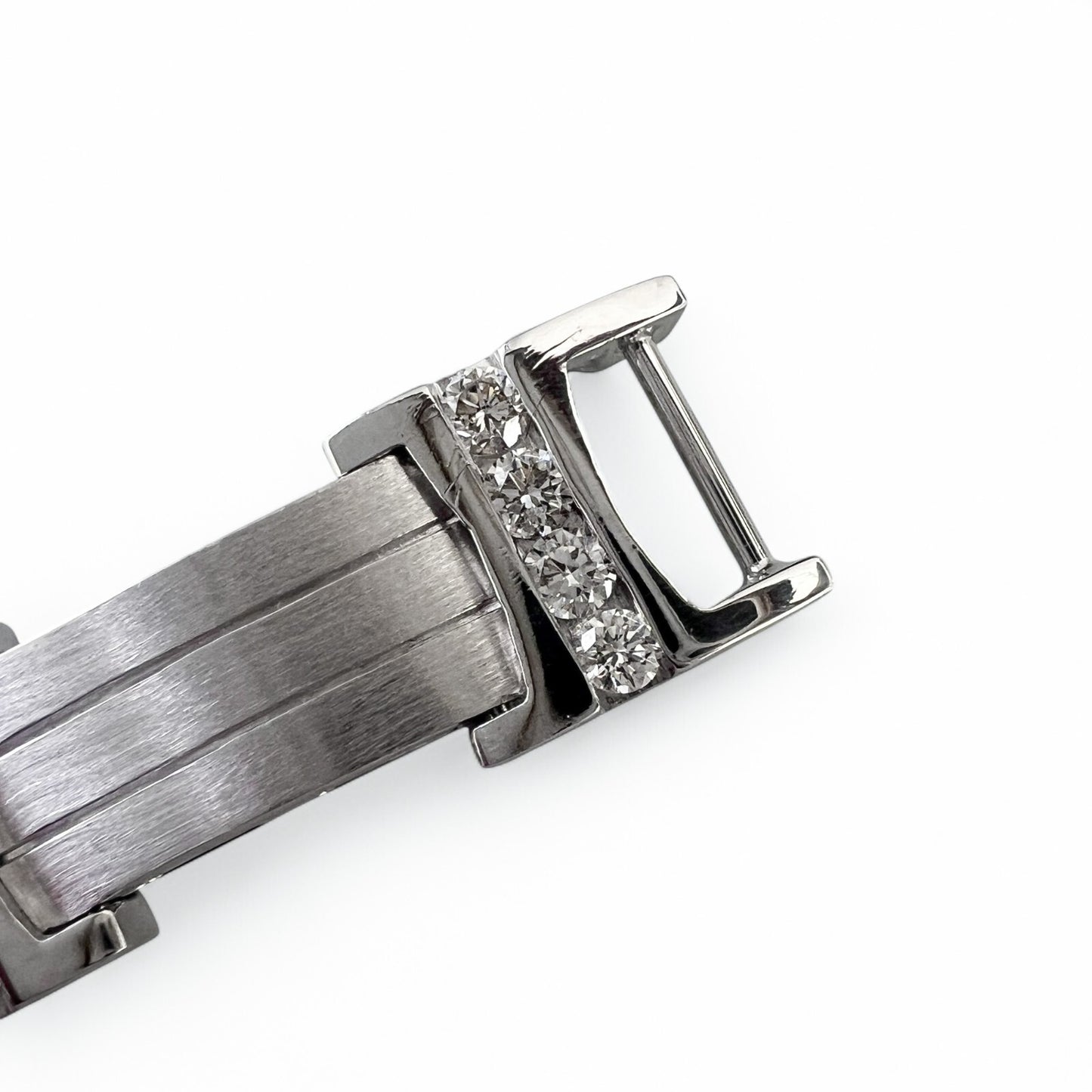 Mens 14k White Gold Diamond Brushed Bar Link Station Bracelet 2.00ctw G VS 8.00"