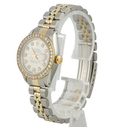 1983 Rolex DateJust 6917 Steel & 18k Silver Diamond Dial Bezel 26mm Ladies Watch