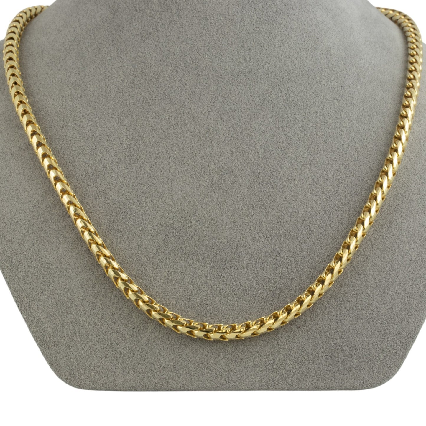 14k Yellow Gold Franco Link 4.80mm Boxy Cuban Chain Necklace 24" 75.9g