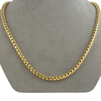 14k Yellow Gold Franco Link 4.80mm Boxy Cuban Chain Necklace 24" 75.9g