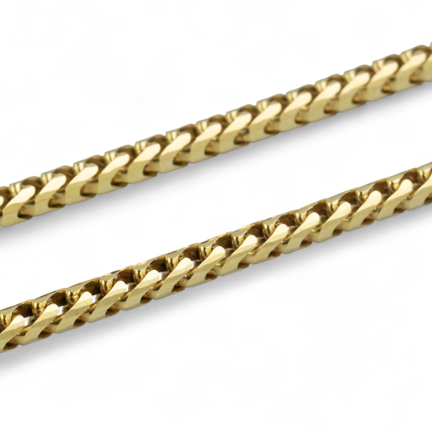 14k Yellow Gold Franco Link 4.80mm Boxy Cuban Chain Necklace 24" 75.9g