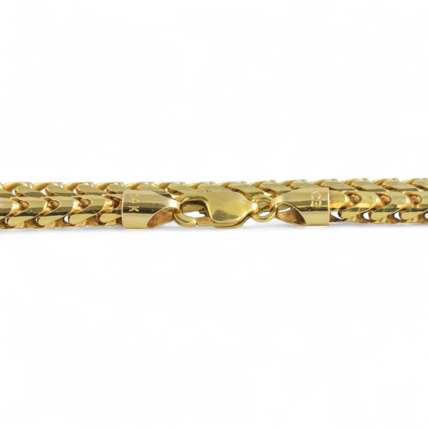 14k Yellow Gold Franco Link 4.80mm Boxy Cuban Chain Necklace 24" 75.9g