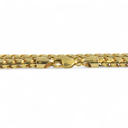 14k Yellow Gold Franco Link 4.80mm Boxy Cuban Chain Necklace 24" 75.9g