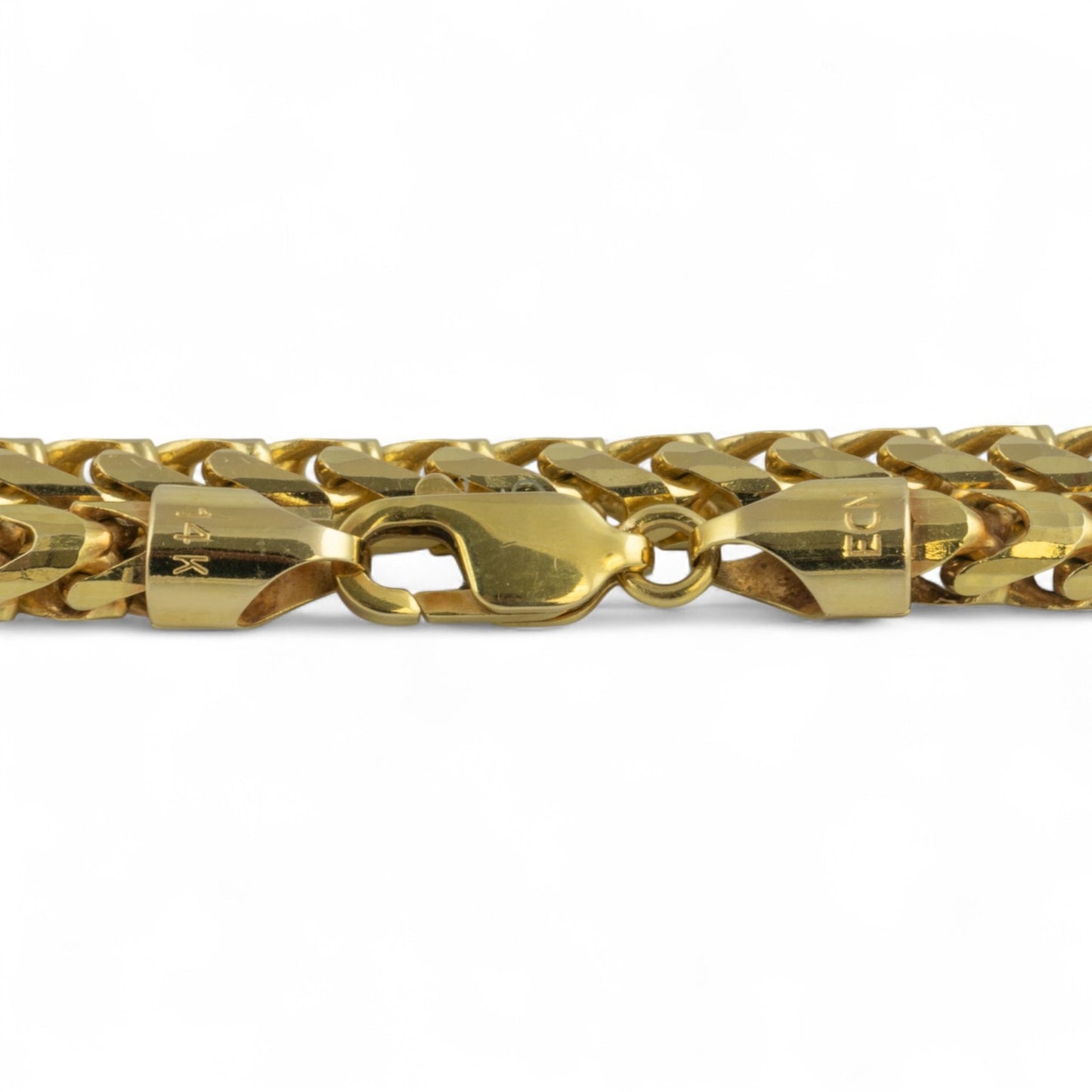 14k Yellow Gold Franco Link 4.80mm Boxy Cuban Chain Necklace 24" 75.9g