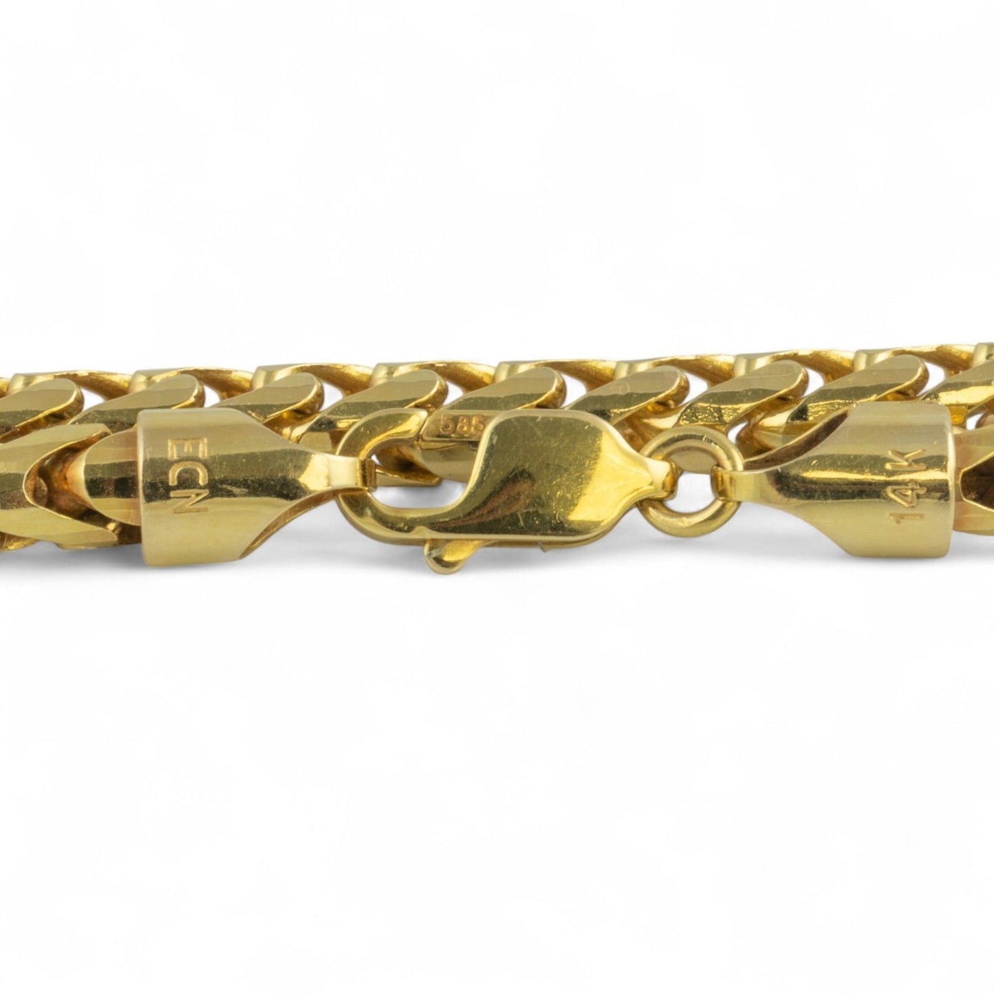 14k Yellow Gold Franco Link 4.80mm Boxy Cuban Chain Necklace 24" 75.9g
