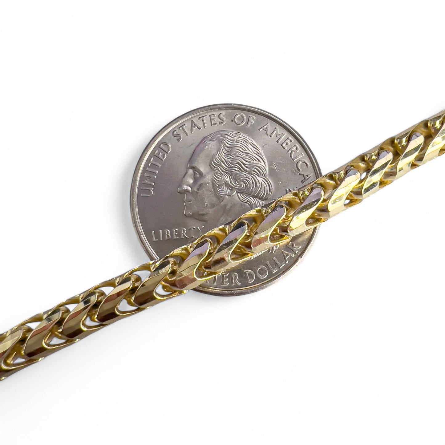 14k Yellow Gold Franco Link 4.80mm Boxy Cuban Chain Necklace 24" 75.9g