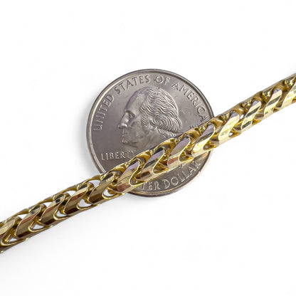 14k Yellow Gold Franco Link 4.80mm Boxy Cuban Chain Necklace 24" 75.9g