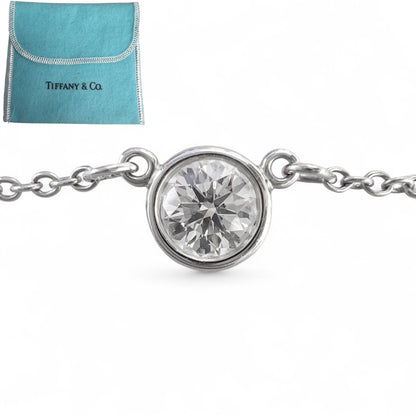 Tiffany & Co Peretti Diamond by the Yard Platinum Necklace 0.26ct F VS 16" POUCH