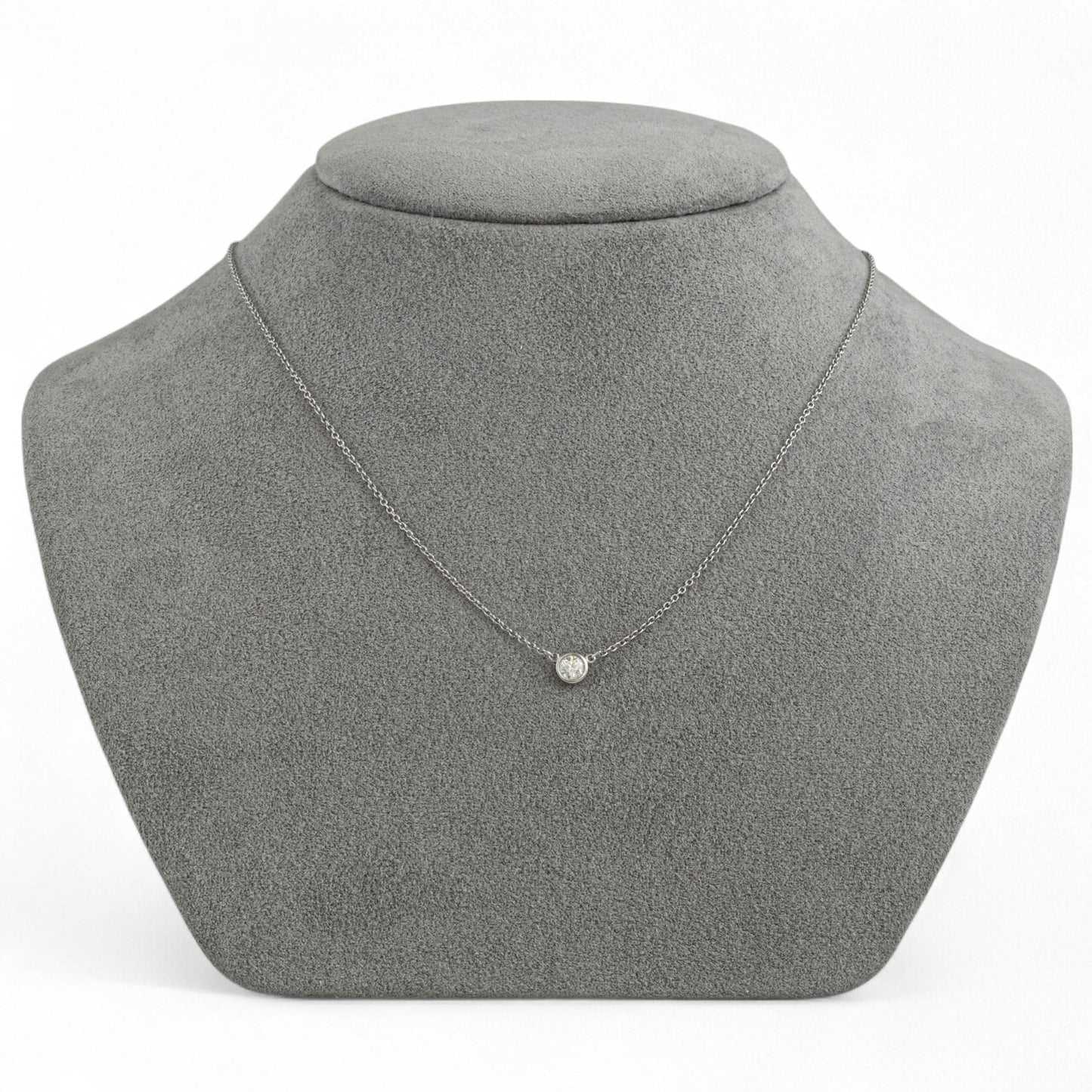 Tiffany & Co Peretti Diamond by the Yard Platinum Necklace 0.26ct F VS 16" POUCH