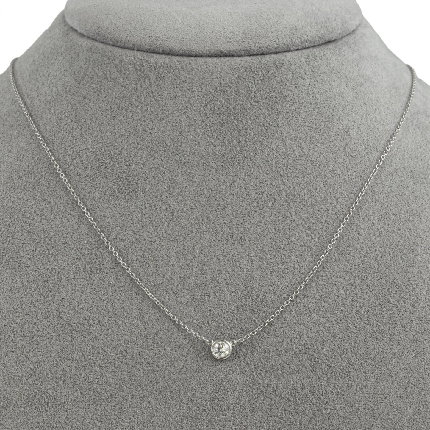Tiffany & Co Peretti Diamond by the Yard Platinum Necklace 0.26ct F VS 16" POUCH