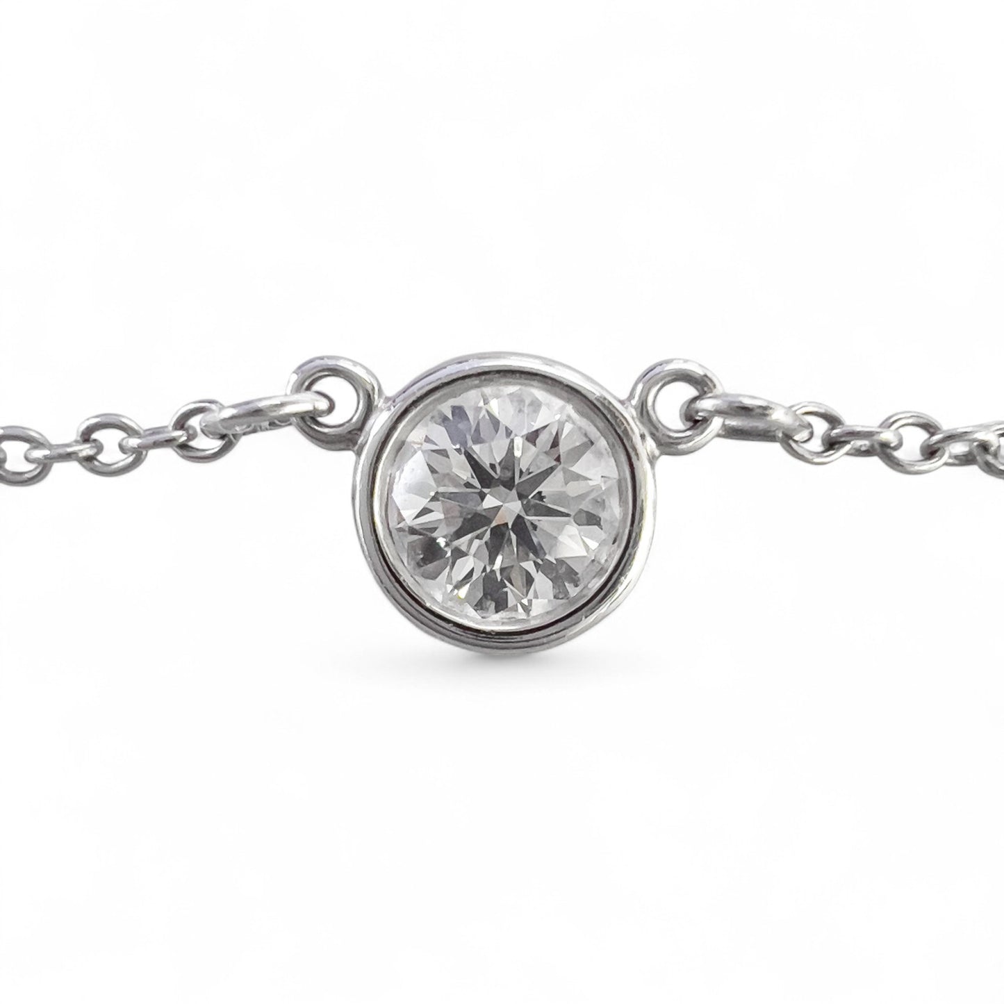 Tiffany & Co Peretti Diamond by the Yard Platinum Necklace 0.26ct F VS 16" POUCH