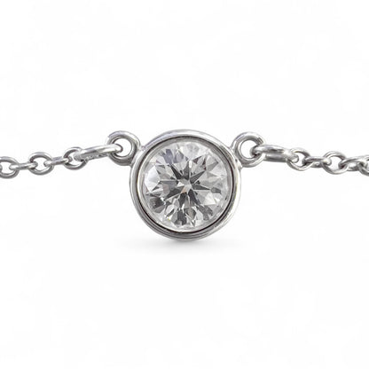 Tiffany & Co Peretti Diamond by the Yard Platinum Necklace 0.26ct F VS 16" POUCH