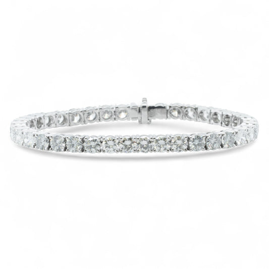 18k White Gold Diamond 38 Stone Tennis Bracelet 16.15ctw F VS1 7.00" 26.4g
