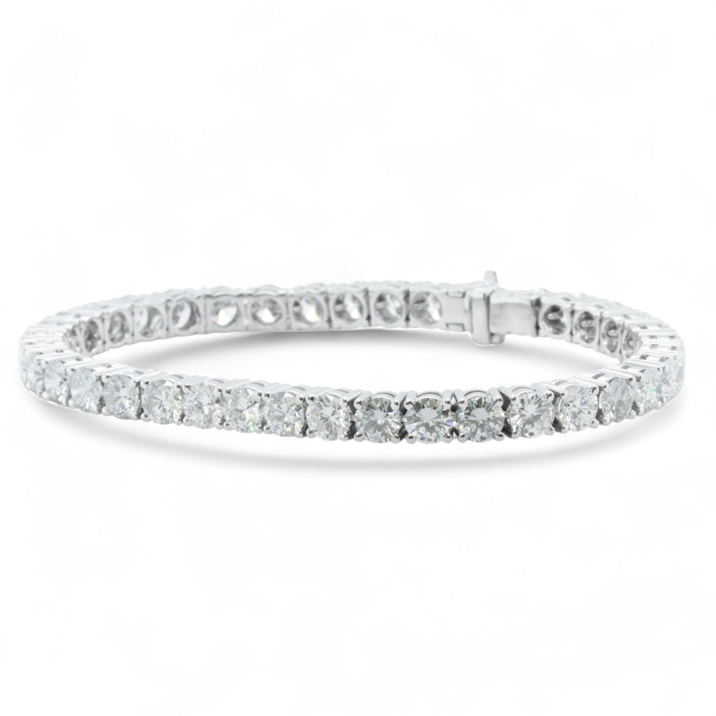 18k White Gold Diamond 38 Stone Tennis Bracelet 16.15ctw F VS1 7.00" 26.4g