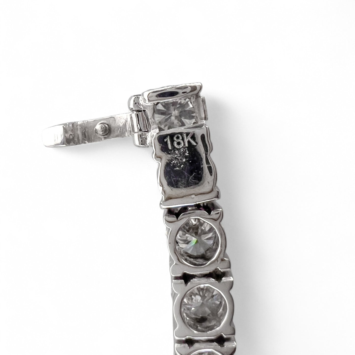18k White Gold Diamond 38 Stone Tennis Bracelet 16.15ctw F VS1 7.00" 26.4g
