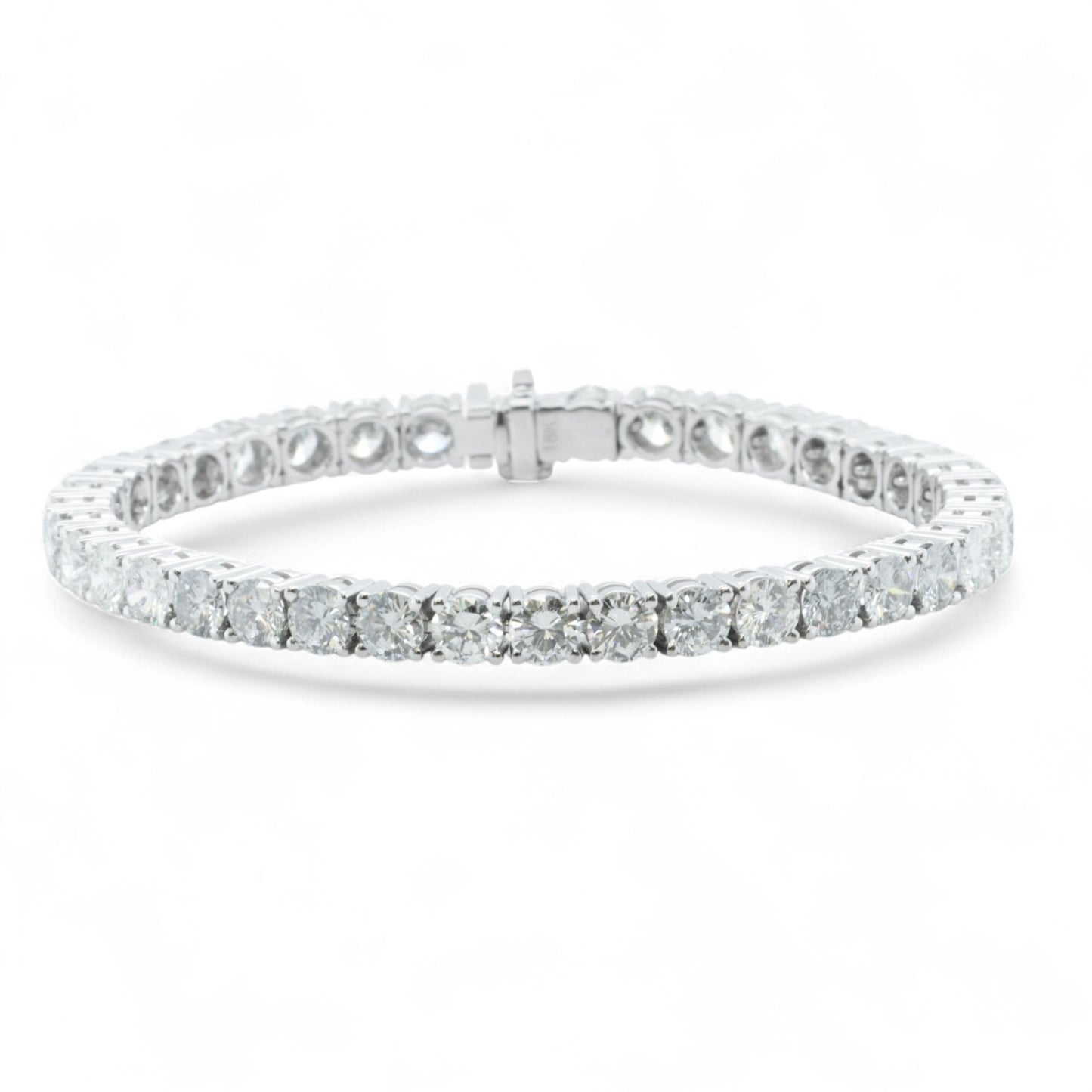 18k White Gold Diamond 38 Stone Tennis Bracelet 16.15ctw F VS1 7.00" 26.4g