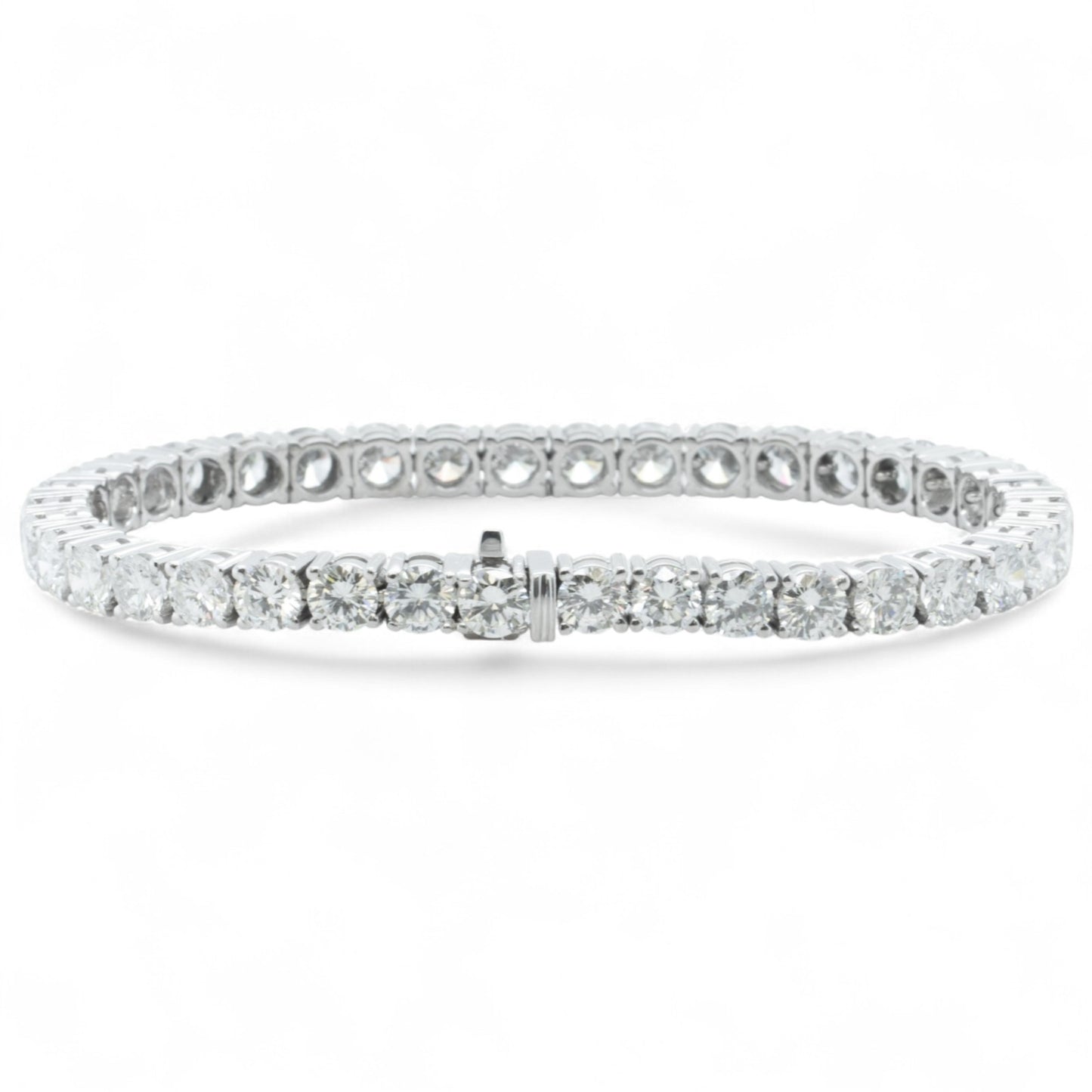18k White Gold Diamond 38 Stone Tennis Bracelet 16.15ctw F VS1 7.00" 26.4g